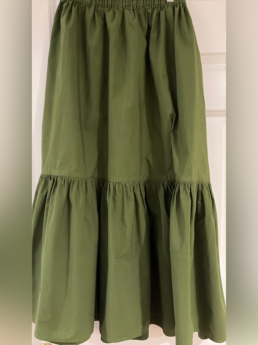 Women’s Tiered Maxi Skirt Green Universal Thread  Summer Cotton Blend Small